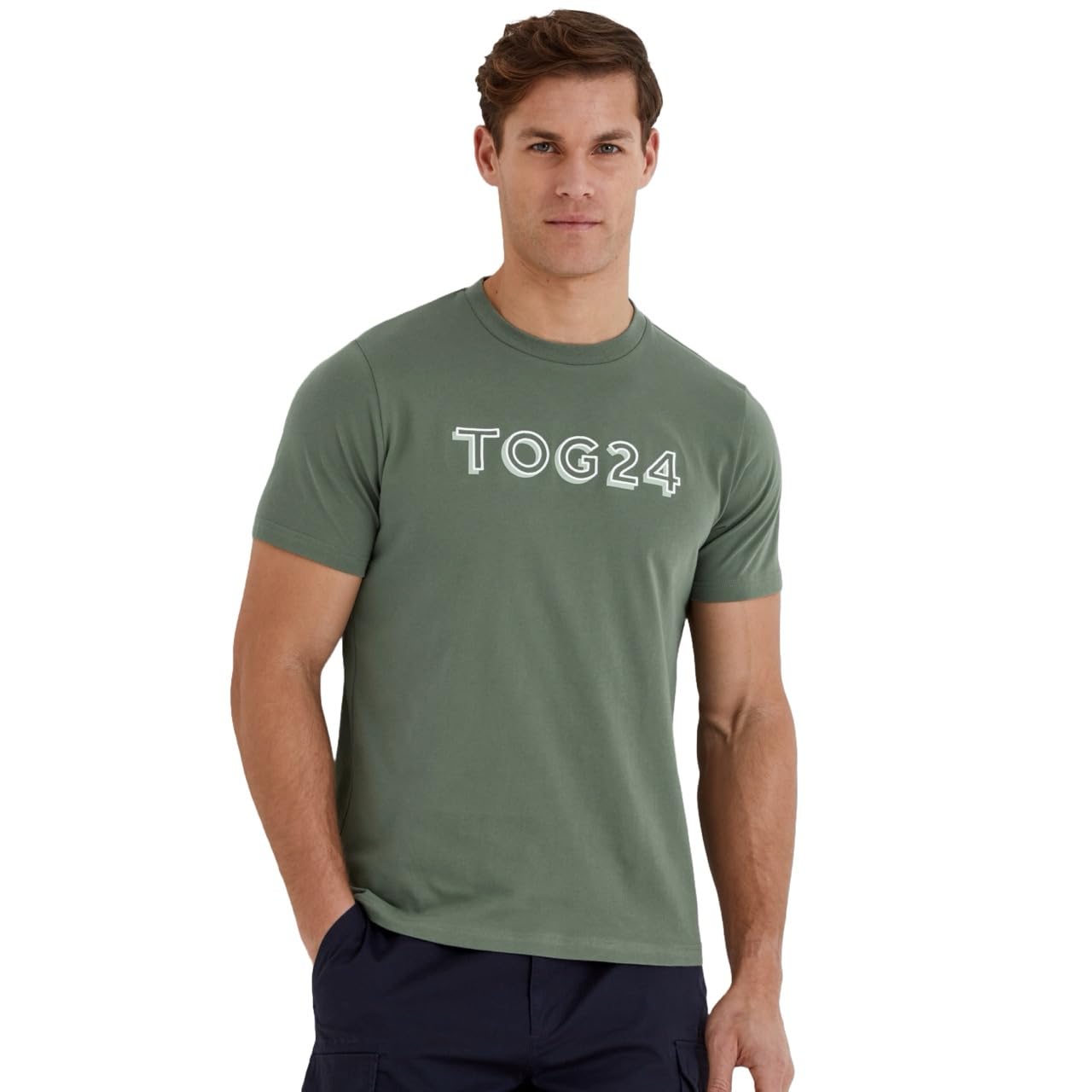 Tog24 Men's Light Forest Foran T-Shirt, Supersoft Cotton Tee, Print & Embroidery