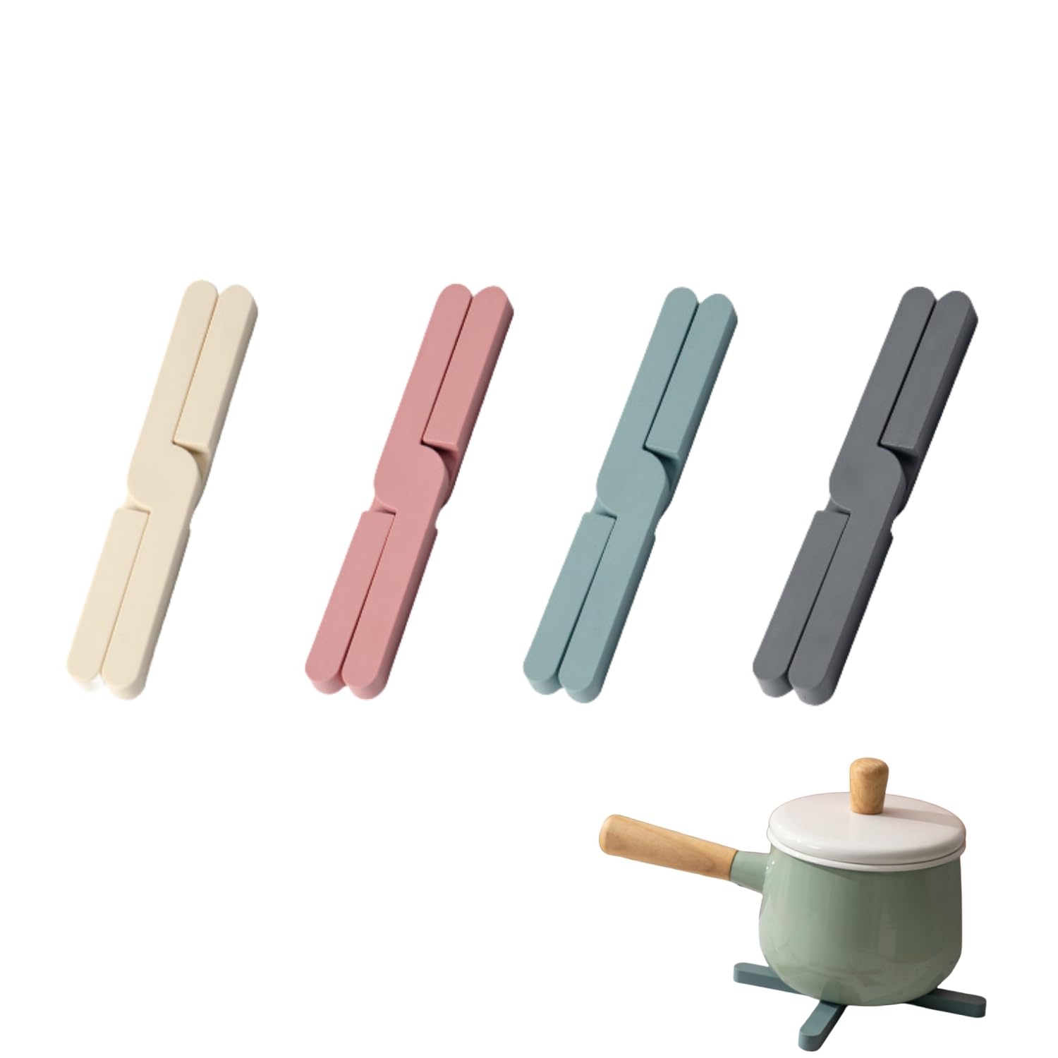 Sottopentola In Silicone Pieghevole - 4 Pezzi, Forma A Croce, Anti-calore - Foto 10