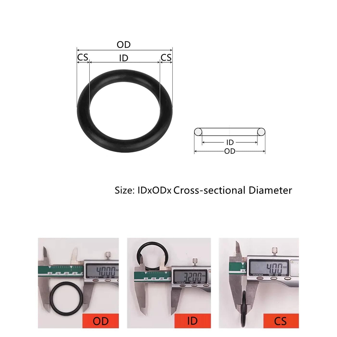 5 Stück O-Ringe Fluorkautschuk - 90x97x3.5mm ölbeständig