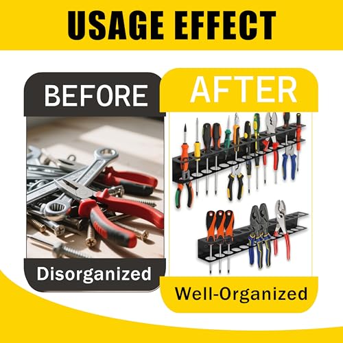 2 Stück Zangenhalter Wandhalterung Set,40 cm Wandhalterung Werkzeug,Werkzeug Wandhalter mit Schrauben und Expansionsrohr, Schraubendreher Halter,Zangen Wandregal,für Garage Werkstatt & Haushalt