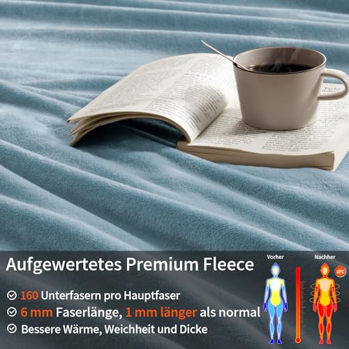 PHF Kuscheldecke Flauschig Fleecedecke 230x270cm - Oeko-Tex Weich Warm Wohndecke, 1PC Decke Blanket für Couch Sofa Bett… – Ansicht 5