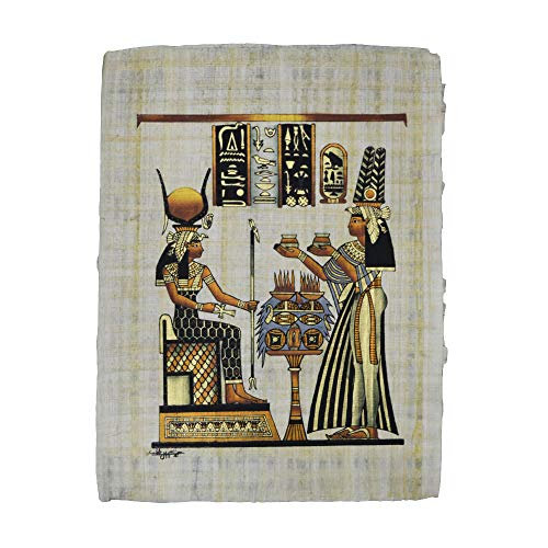 Papyrus original d'Égypte ISIS et Nefertari peint à la main œuvre d'art authentique