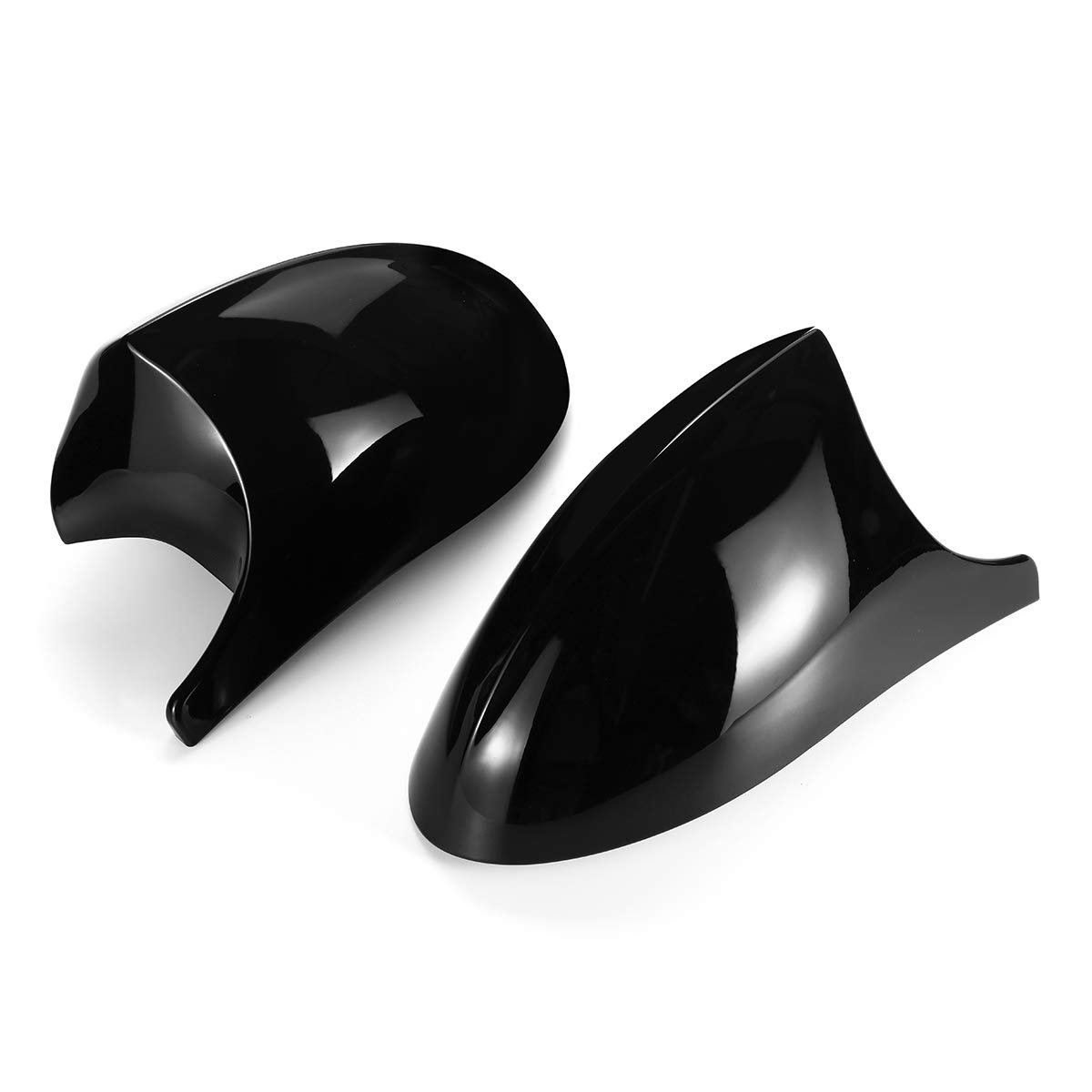 Viviance 2 Pcs Voiture Rétroviseur Capuchon De Remplacement Couverture Brillant Noir Gauche et Droite Compatible avec BMW E81 E82 E87 E88 E90 E91 2005-2007 E92 E93 2006-2009 M3 Style