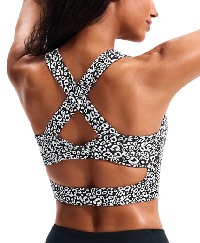 Image of Sports Bras for Women Criss-Cross Back Padded Workout Tank Tops Medium Support Crop Tops for Women