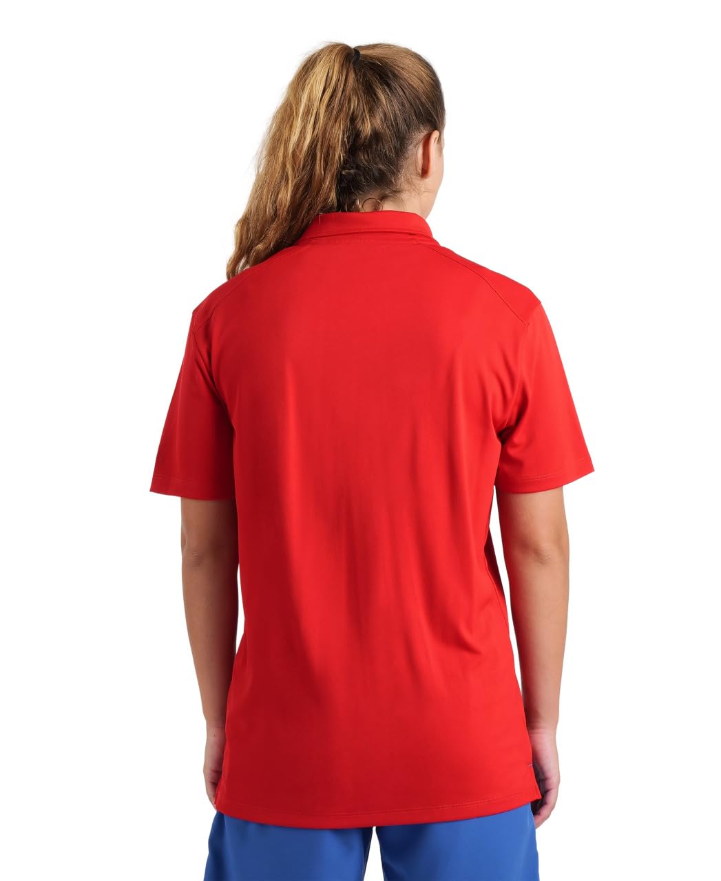 ARENA Unisex Team Solid Polo Shirt Short Sleeve Quick Dry Active Tee Regular Fit Athletic Top Gym Exercise Training, Red, Small
