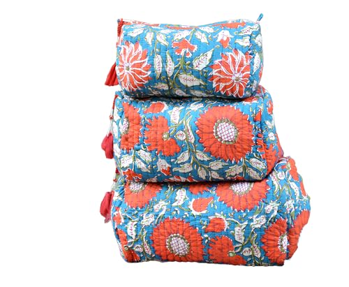 Trousse de voyage coton imprimé bloc pour organiser vos soins