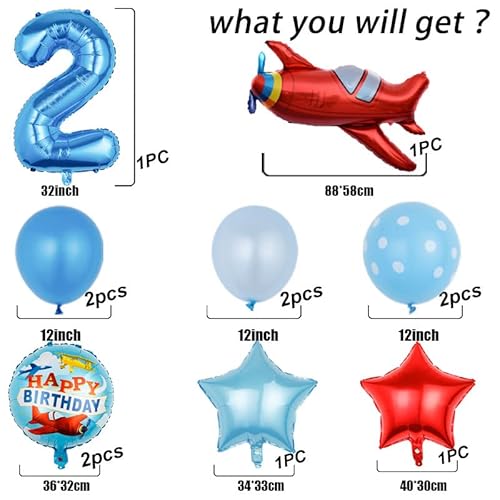 2Nd Birthday Party Decorations, Airplane Birthday Decorations, 2Nd Second Birthday Decor Boy Girl, Vintage Plane Balloon Bouquet Decorations,2 Year Old Bday Time Flies Aviator Adventure Themed Kids #TOP1
