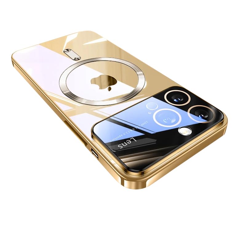 Doulings Magnetic Series Designed for iPhone 15 Pro Case,[Compatible with MagSafe][Military Drop &Full Camera Lens Protector],Electroplated Large