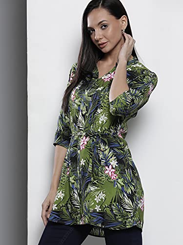 Image of One femme Women's Pleated Printed Tunic Shirt