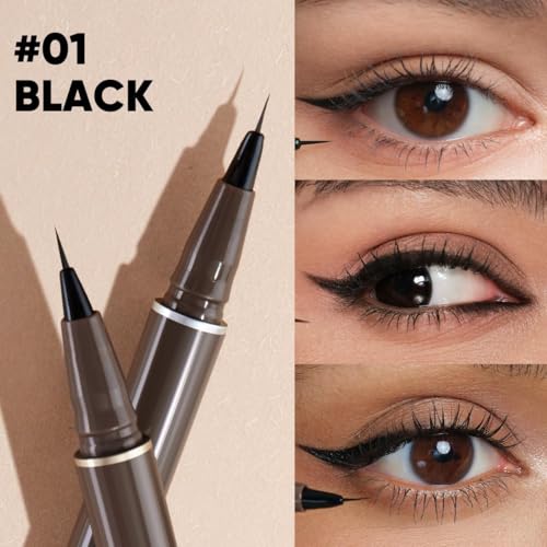 Image of JUDYDOLL Ultra-Fine Liquid Eyeliner-Precision Tip for Wing Line, Smudge-Proof, Quick-Drying, Waterproof, Easy to Get Inner Corner Lined, Hooded Eyes-Friendly (#01 Black)