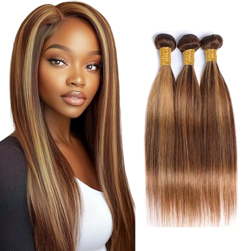 Biliisyff P427 Two-Tone Straight Weave Human Hair Bundles - #4/#27