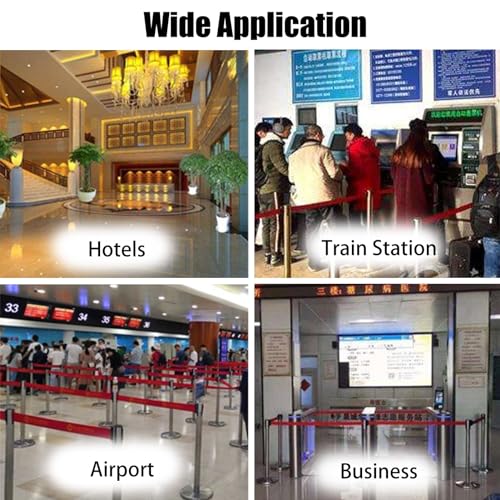 Juego de postes retráctiles resistentes para control de multitudes para aeropuertos, eventos y colas, soporte resistente para carteles para seguridad y organización