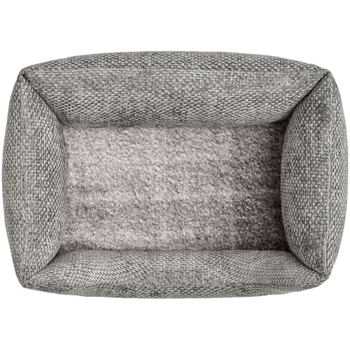 HUNTER Orthopädisches/Ergonomisches Hundesofa Bielefeld, Hundebett mit Memoryschaum, entlastet Gelenke & Rücken, waschbarer Bezug, rutschhemmend, kuscheliges Innenkissen, Farbe: grau, Größe: L