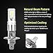 KATUR Extremenly Bright H1 Daytime Running Bulbs Fog Lights TOP Advanced CSP LED Chips Car DRL Led- 6500K Xenon White 1600LM Waterproof IP68 80W - 3 Yr Warranty