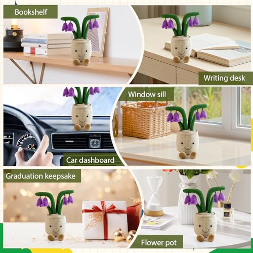 XIMEY Plüsch Pflanze im Topf, Plüschtier im Topf Pliischtier, Plüsch Blume, Kuscheltier Pflanze, Pflanzen Plüschfigur Dekofür Kinder Baby Mädchen Junge