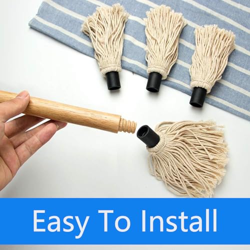 Grillpinsel Bbq Mops Pinsel, Bbq Mops Pinsel, Marinaden Grillbürste Barbecue, Saucen Mop Marinaden, Bbq Zubehör, Holzgriff Zum Kochen Braten Grillen, Lang Holzgriff Und 3 Stück Extra Ersatz Köpfe