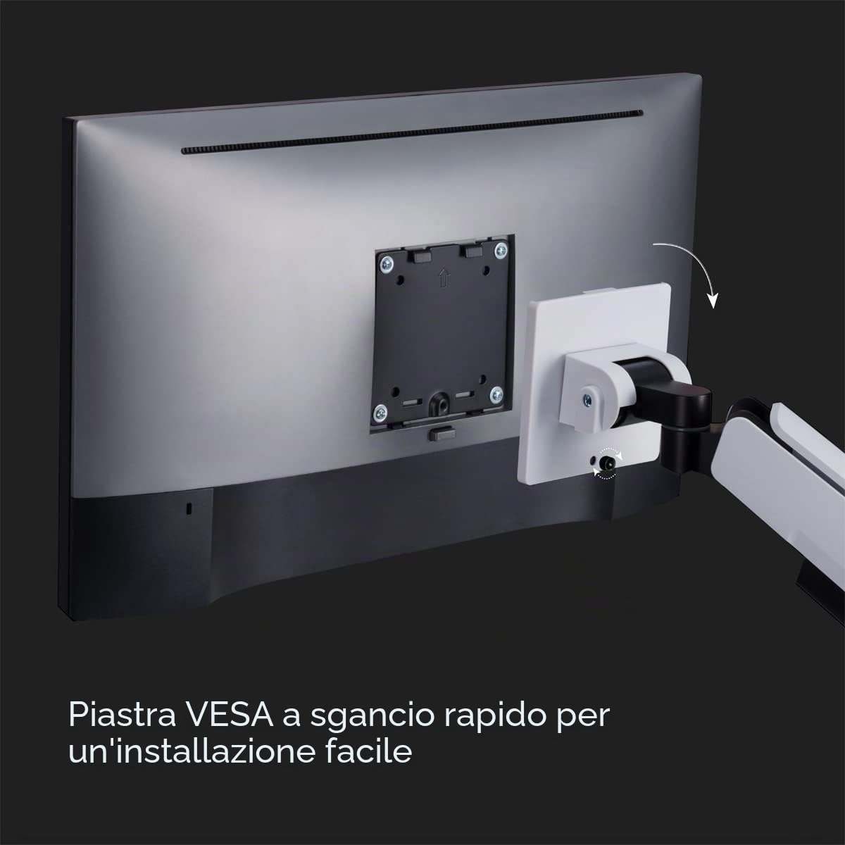 LogiLink Supporto per monitor da 17 a 49" con molla a gas, morsetto da tavolo o foro da tavolo, portata fino a 20 kg, progettato per giocatori con effetto di illuminazione integrato