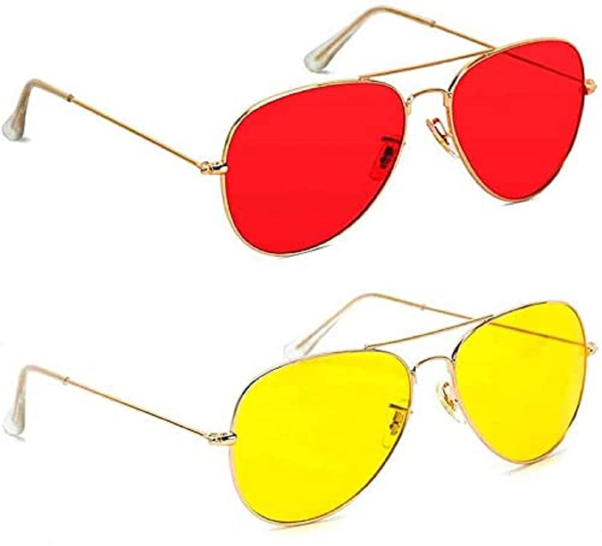 Sunwear Latest Men and Women Aviator Sunglasses (Red,Yellow)-picture-19