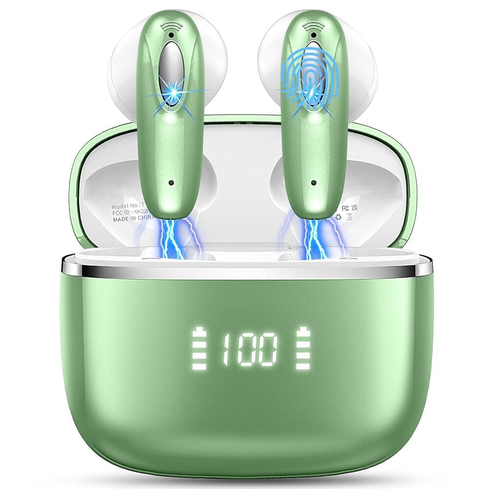 Auriculares Inalámbricos Bluetooth, Auriculares Bluetooth 5.4 HiFi Estéreo, 56H Cascos Inalambricos Bluetooth con ENC Reducción de Ruido, Pantalla LED, USB-C, Control Táctil, IP7 Impermeable Audifonos — view 12