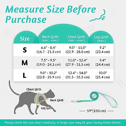 rabbitgoo Cat Harness and Leash Set for Walking Escape Proof Adjustable Soft Kittens Vest with Reflective Strip for Extra Small Cats Comfortable Choke-Proof Outdoor Vest Harness Green - Image 2
