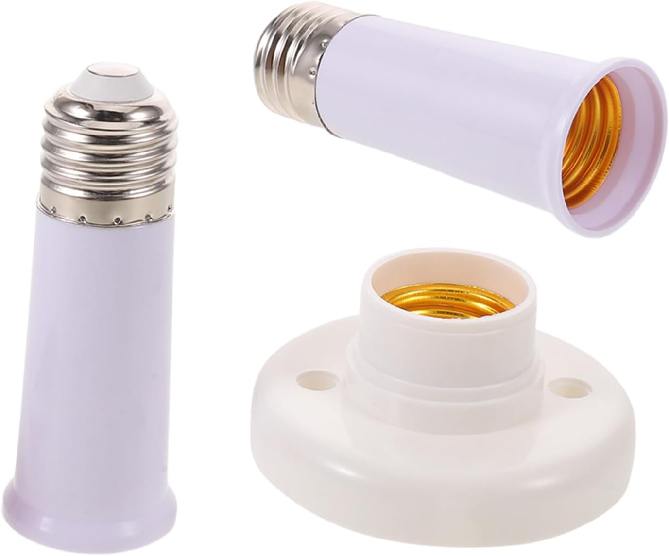 White Ceiling Fan Base Adapter with E26 E27 Light Socket Extension Rod Kit | Metal and Plastic Build, Dual Suspension Rod Design, Sleek Finish for Living Areas and High Ceiling Spaces
