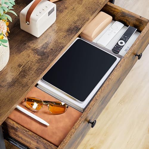 Console industrielle MDF métal 80cm rangement Yaheetech