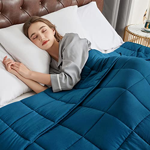 CYMULA Weighted Blanket for Adults (12lbs 48"x72" Twin Size) - Cooling Breathable Heavy Blankets for Summer Winter - Ultra Microfiber Soft Comfort Throw with Glass Beads - Gifts for Men/Women