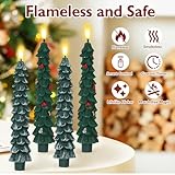 4 Pcs LED Candles with Remote, Bestcool Christmas Tree Candle Lights Covered in Snow 9.8in LED Flameless Taper Candles Flickering for Home XMS Room Table Decorations New Year Holiday Decoration - Image 3