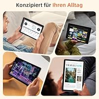 Tablet 10 Zoll, Android 15 Tablets mit Hülle, Unisoc T30 Quad-Core, 18 GB RAM + 128 GB ROM + 1 TB TF, 1280x800 HD IPS Display, 5MP + 8MP Duale Kamera, 6000 mAh, WiFi 6, BT 5.0, Widevine L1 (K302) – Ansicht 7