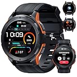 OUKITEL Smartwatch für Herren, militärische Smartwatch mit Sprachanrufen, 1,43 Zoll AMOLED Screen 24/7 Schlaf Herzfrequenzmesser, 100+ Sport Fitness Tracker für iOS Android
