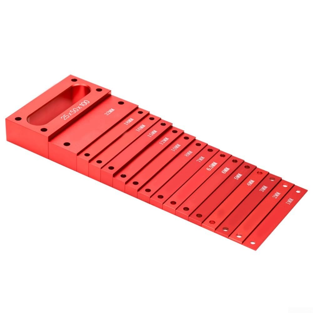 Blocchi di misurazione alternativi per falegnameria utensili manuali falegnameria precisione con base magnetica compatibilità rosso