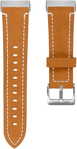 UKCOCO Compatible con Fitbit Versa3Sense - Correa de reloj de repuesto de cuero suave para mujeres y hombres