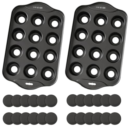 Comparison: Best Mini Cheesecake Pan 4 PLAZOTTA 2 Pack 12 Cavity Mini Cheesecake Pan, Mini Muffin Baking Pan, Mini Cupcake Pan with Removable Bottom, Round