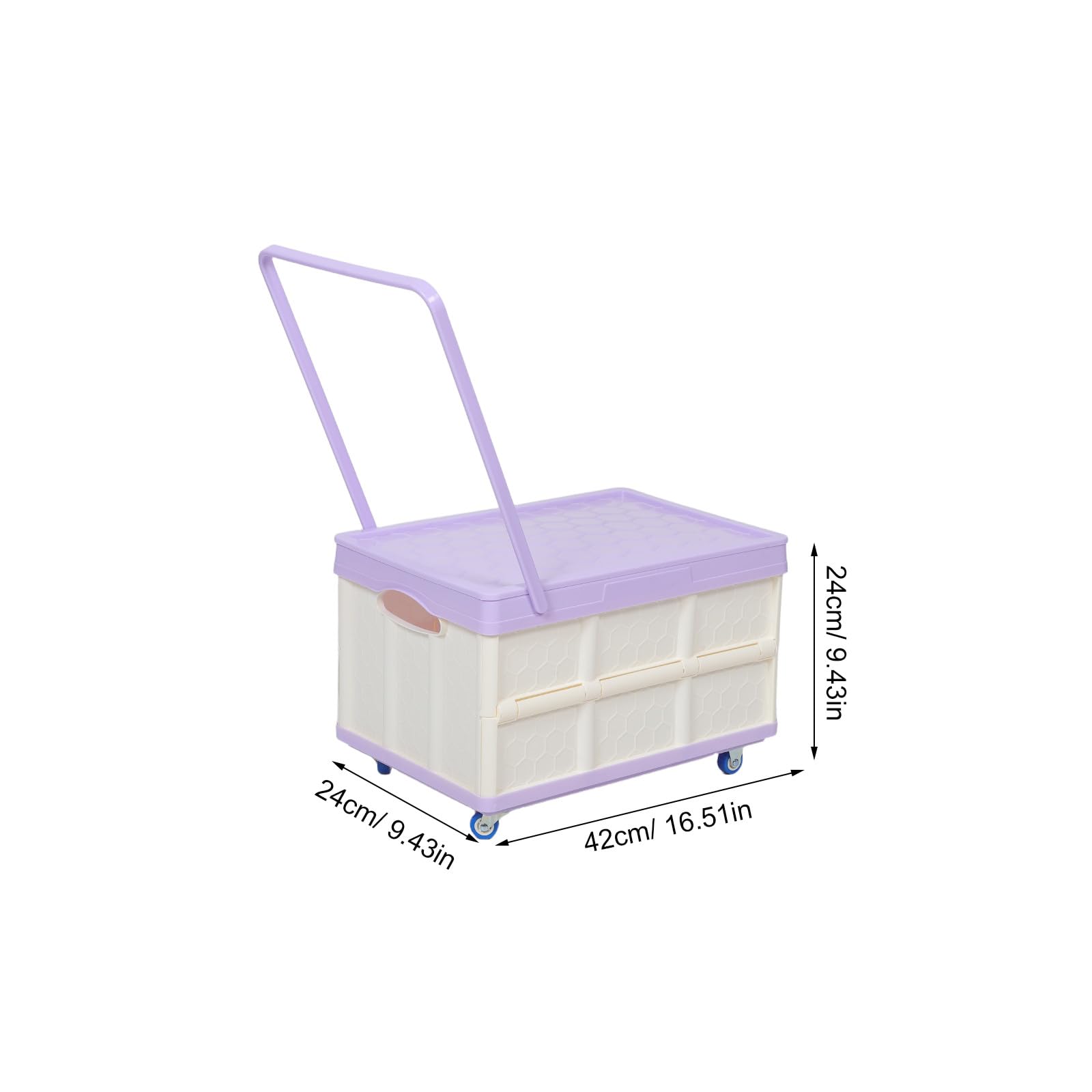 Caja de plástico Plegable con Ruedas - Carrito rodante para Almacenamiento Exterior, Carrito de Compras con Ruedas, Organizador de Maletero de plástico para SUV, Escuela, Oficina