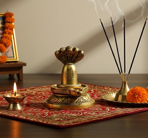 Shivling de latón para decoración o pooja miniatura 2