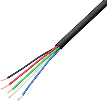 Câble LED Lumonic 4x0,34mm² - 10m Noir - Pour Bande RGB - Rallonge Basse Tension