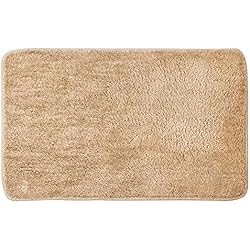 MIULEE Alfombra de Baño Antideslizante Absorbente Microfibra Alfombrilla Baño Lavable a Máquina Alfombra Ducha Baño Cocina Puertas de Entrada Pasillo para Dormitorio Salon Modernas 40x60 cm Beige