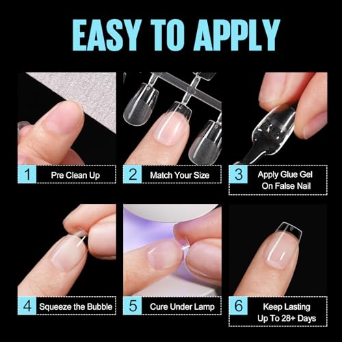 TOMICCA 510 Pièces Capsule Americaine Ongle Cercueil Ultra Court – vue 7