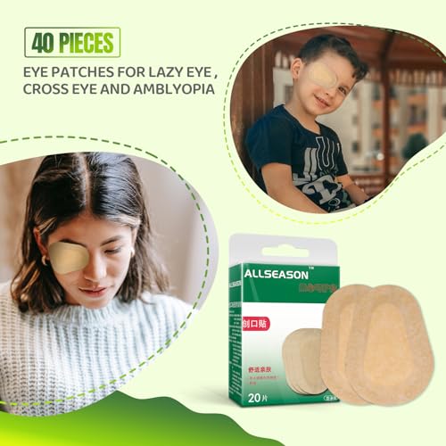 40 Stück/2 Boxen Hautfarbe Augenpads Klebebandagen Atmungsaktive Augenklappen für Kinder und augenpflaster erwachsene