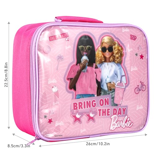 Zawadi Global Barbie Rectangular Insulated Lunch Box Bag for Boys and Girls Perfect Size for Packing Hot or Cold Snacks for School and Travel BPA Free - Image 2