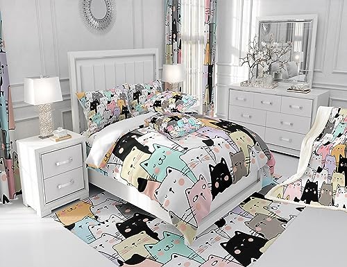 Couverture de canapé motif chat mignon pour cocooning et sieste en chambre d'enfant - 6