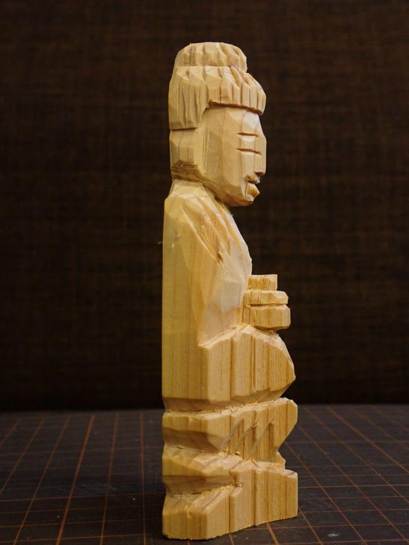Amazon.co.jp: 手彫り仏像 円空仏 薬師如来(薬師三尊) : ホーム＆キッチン