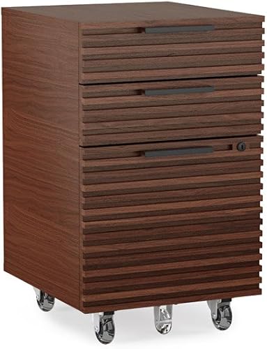 BDI Corridor Office 6507 - Pedestal de archivo móvil de 3 cajones color nogal teñido de chocolate