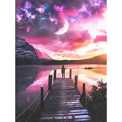 Broderie diamant 5D ciel coloré grand kit 80x180 cm cadeau idéal