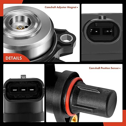 A-Premium 4-PC Camshaft Position Sensor + 4-PC Camshaft Adjuster Magnet Solenoid Kit Compatible with Mercedes-Benz Vehicles - 2006-2015 - C, CLK, CLS, E, G, GL, GLK, ML, R, S, SLK - Intake & Exhaust by A-Premium - Image 8