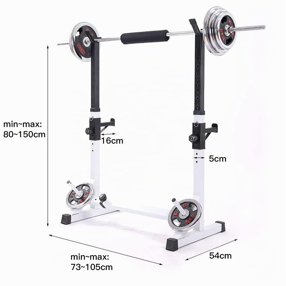 Kedia Cages de Squat, Chandelles Musculation, Rack Squat Repose Haltère Réglable 12 Niveaux Repose Barre Musculation Supports, Rack Musculation, Charge Max.200 kg