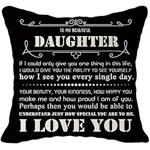 Daughter Birthday Christmas Gifts Pillow Covers 18x18 Inch B