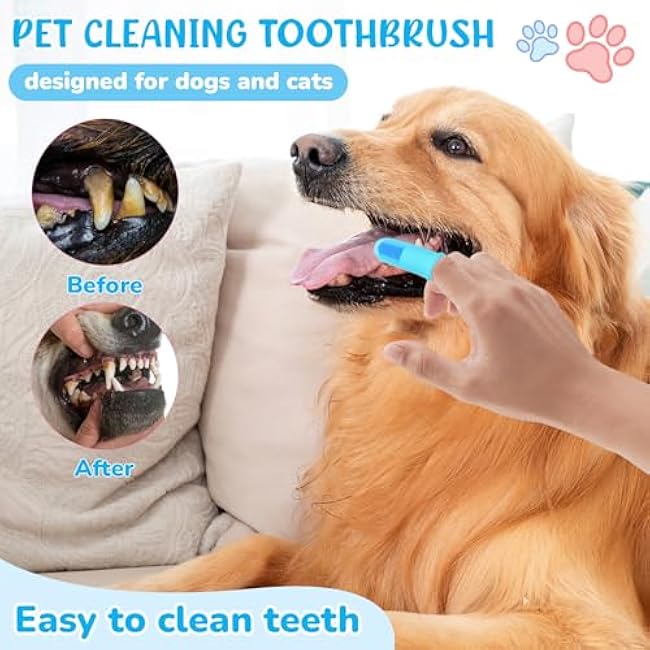 Dog Grooming Kit for Shedding ¨C 8-Piece Pet Grooming Supplies with Deshedding Brush, Bath Gloves, Towels & Silicone Toothbrush | Ideal for Dogs, Cats, Small and Large Pets (Blue)-ebzuSc8l
