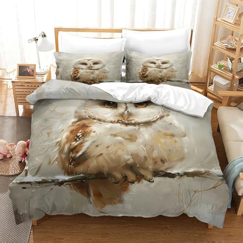 Linge de Lit Hibou 3D de Qualité Supérieure Housse Couette Microfibre Soft - 3