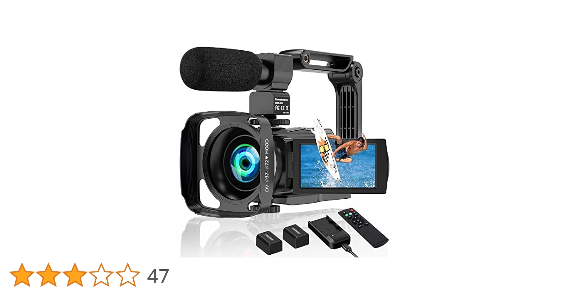 ビデオカメラ 4K 48MP 30FPS IRナイトビジョン付きVlogカメラ Amazon | ビデオカメラ 4K 48MP 30FPS IRナイトビジョン付き 18X